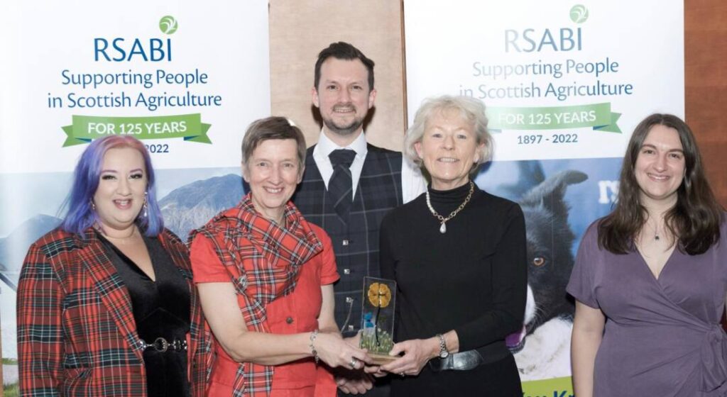 RSABI Fundraising Dinner - from left to right Katie Huxtable, Sharon Huxtable, Robbie Huxtable, Emma Biggar (representing Rachel) and Ellie Huxtable.