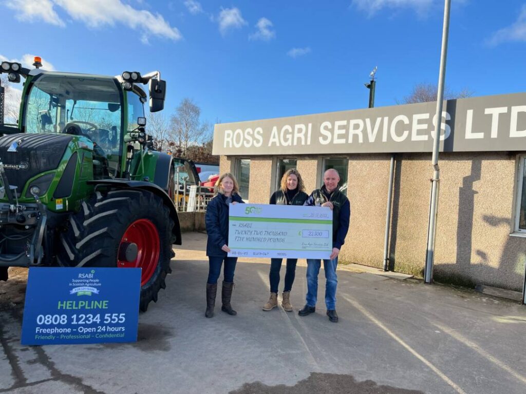 LtoR RSABI Chief Executive Carol McLaren, Sarah Shorrock of Ross Agri Services, Martin Ross, Managing Director of Ross Agri Serv
