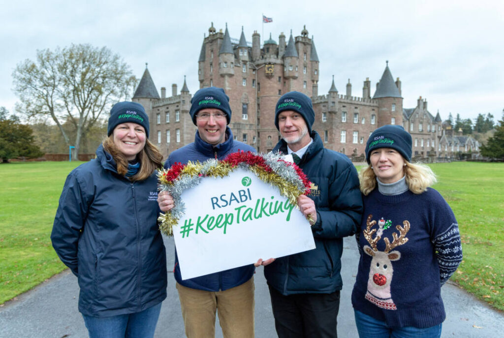 FREE TO USE PHOTOGRAPH...RSABI Plough On Initiative.
Pictured from left, Karen Stewart RSABI trainee trustee, Andrew Brough Estate Director Glamis Castle,
Steven Cumming General Manager Glamis Castle and Carol McLaren Chief Executive RSABI.
Picture by Graeme Hart.
Copyright Perthshire Picture Agency
Tel: 07990 594431