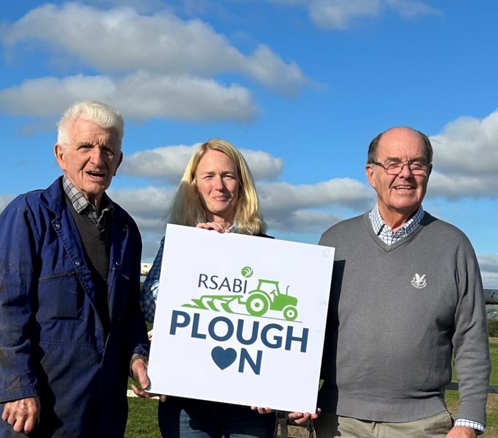 Perthshire senior farmers Douglas Johston Left and Douglas Sinclair Right along with RSABI CEO Carol McLaren